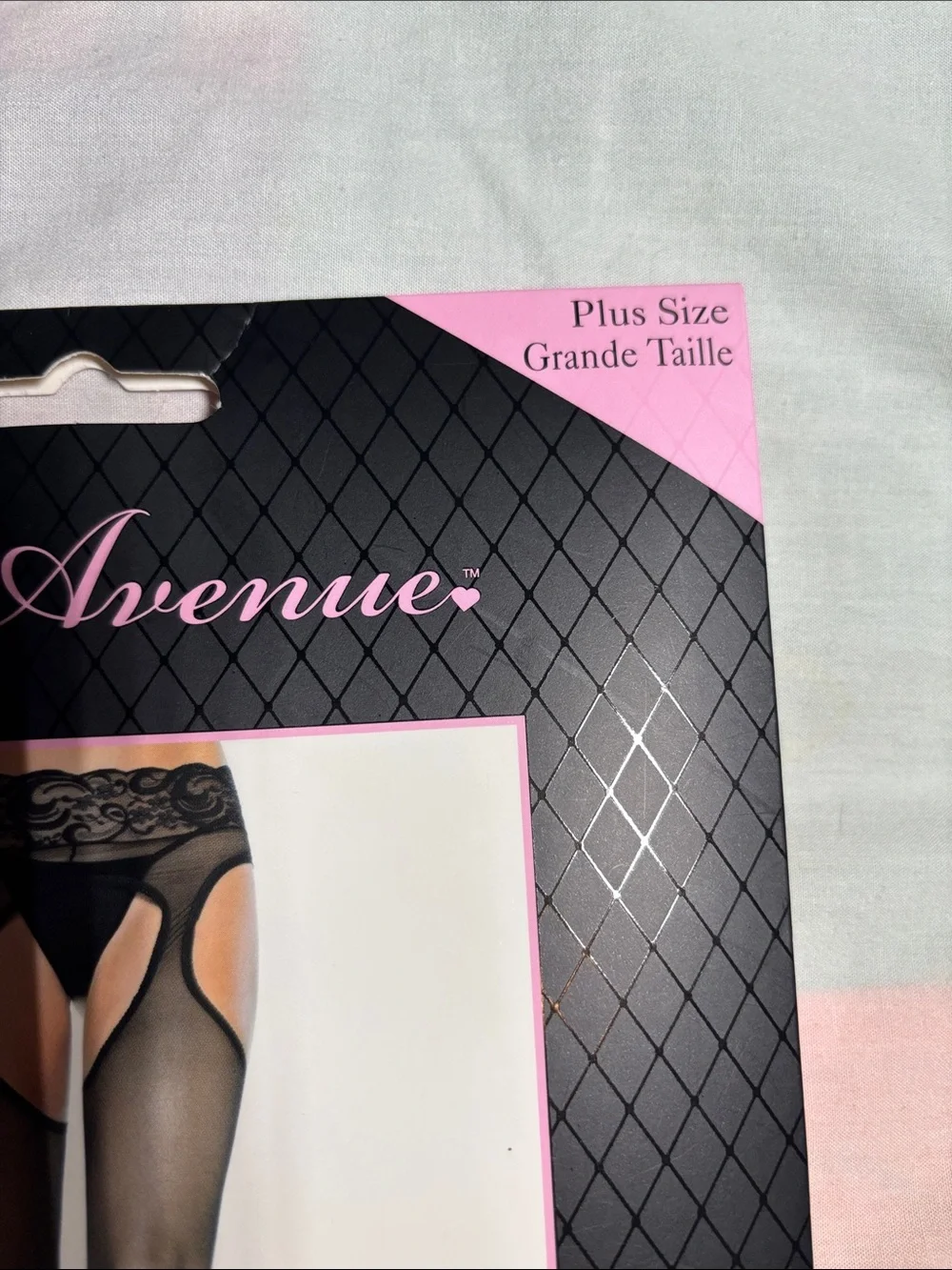Leg Avenue Black Sheer Garter Tights with Lace Waist